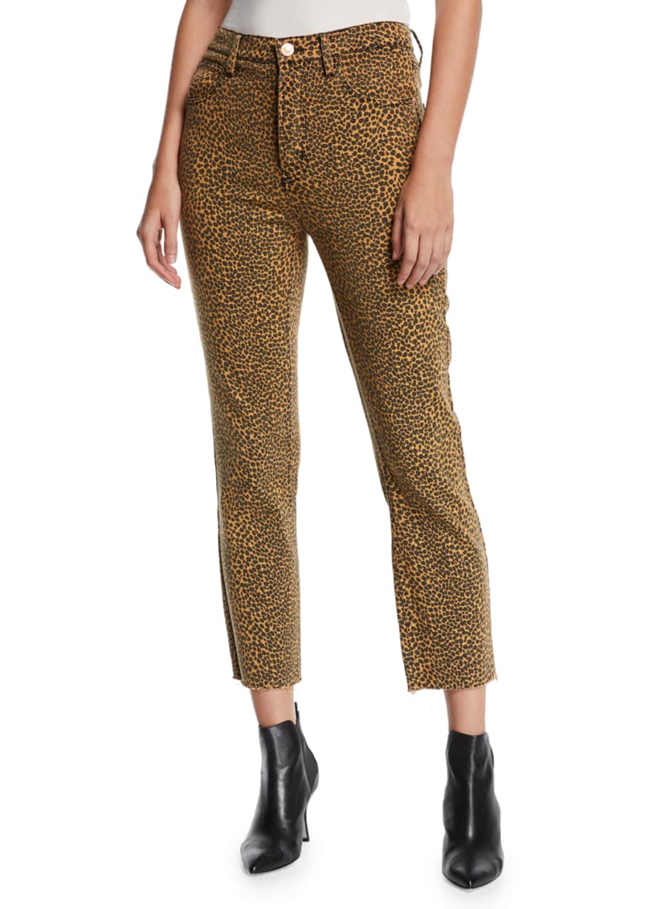 Image 1 of 1: The Stiletto High-Rise Leopard-Print Jeans