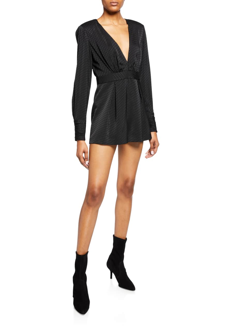 Alexis Murphy Long Sleeve Deep V Romper Bergdorf Goodman