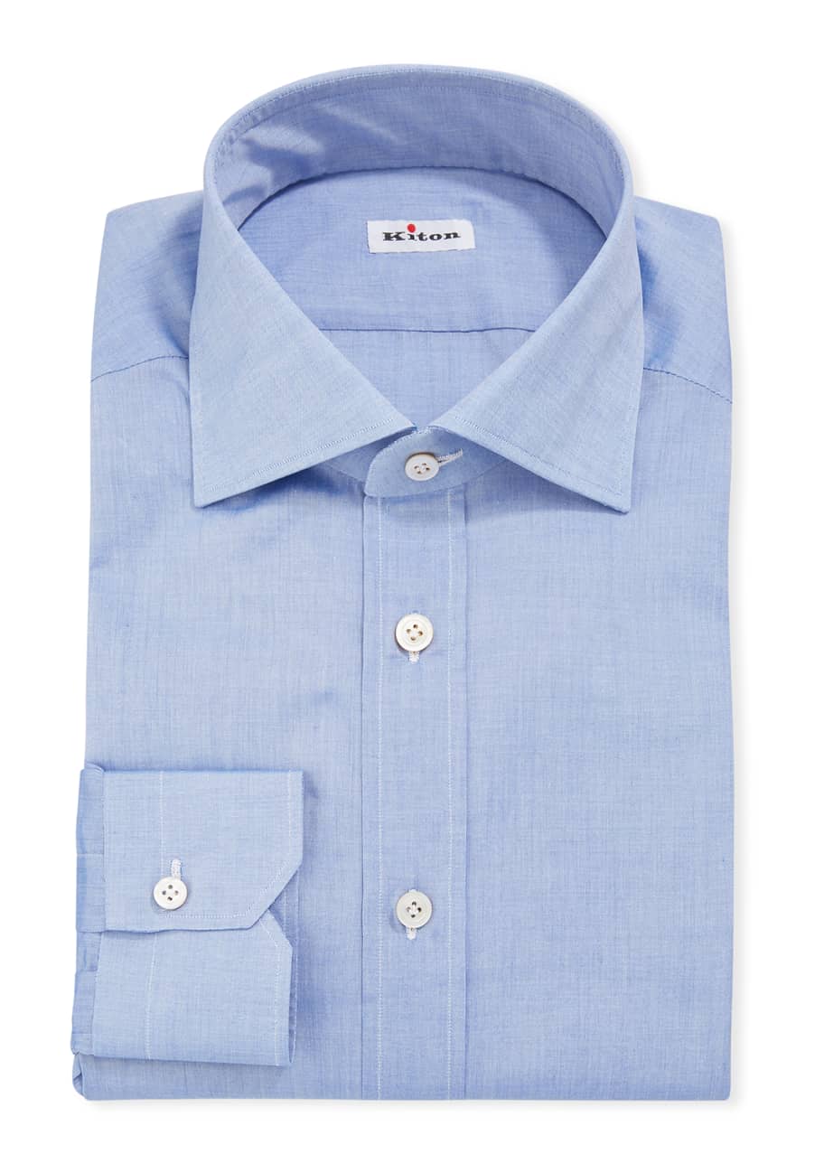 Kiton Men's Chambray Dress Shirt Bergdorf Goodman