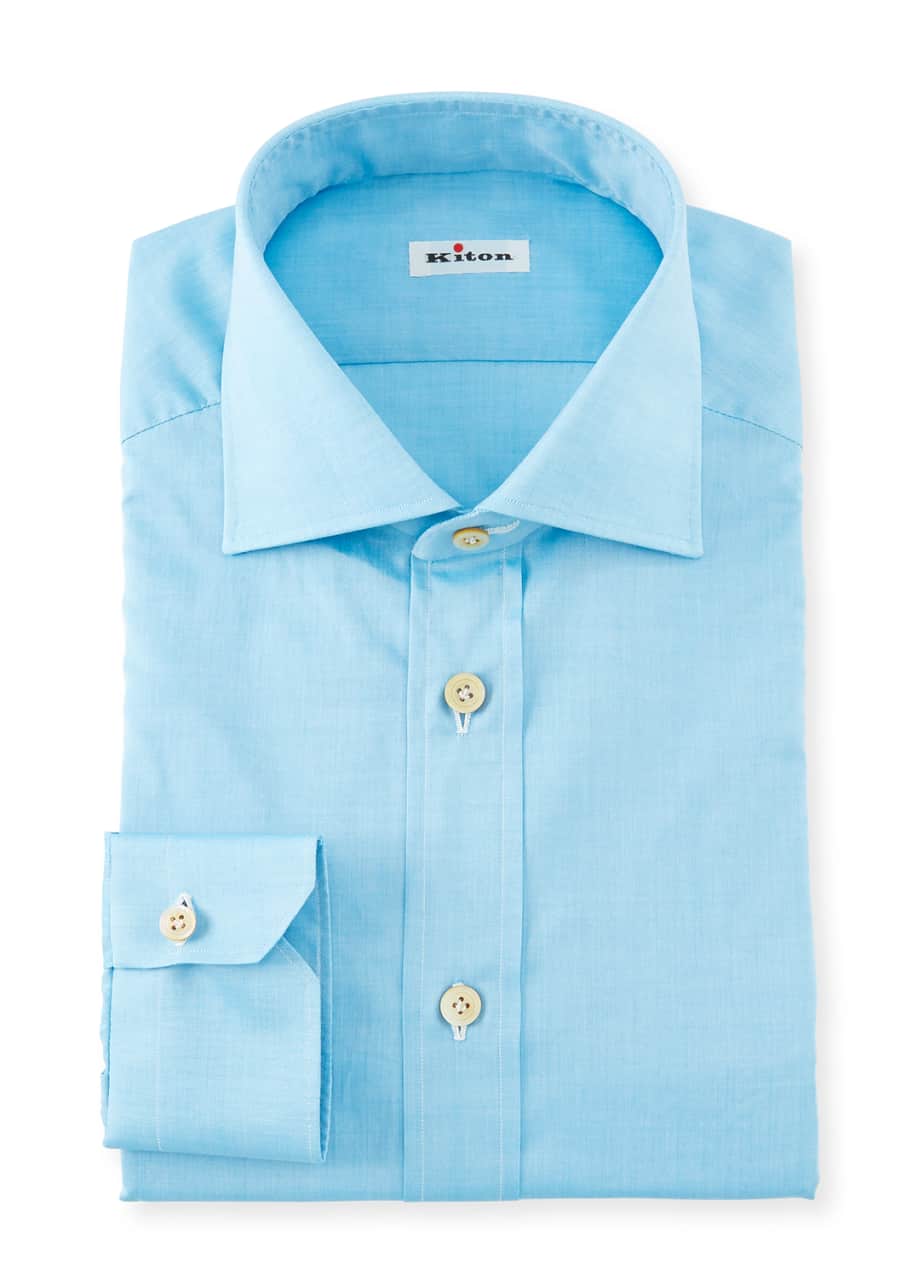 Kiton Men's Chambray Dress Shirt Bergdorf Goodman