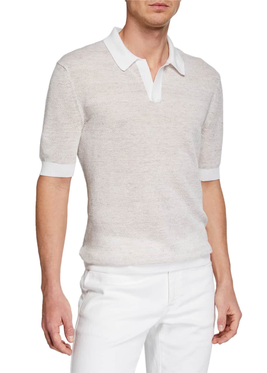 Ermenegildo Zegna Men's TexturedKnit Polo Shirt Bergdorf Goodman