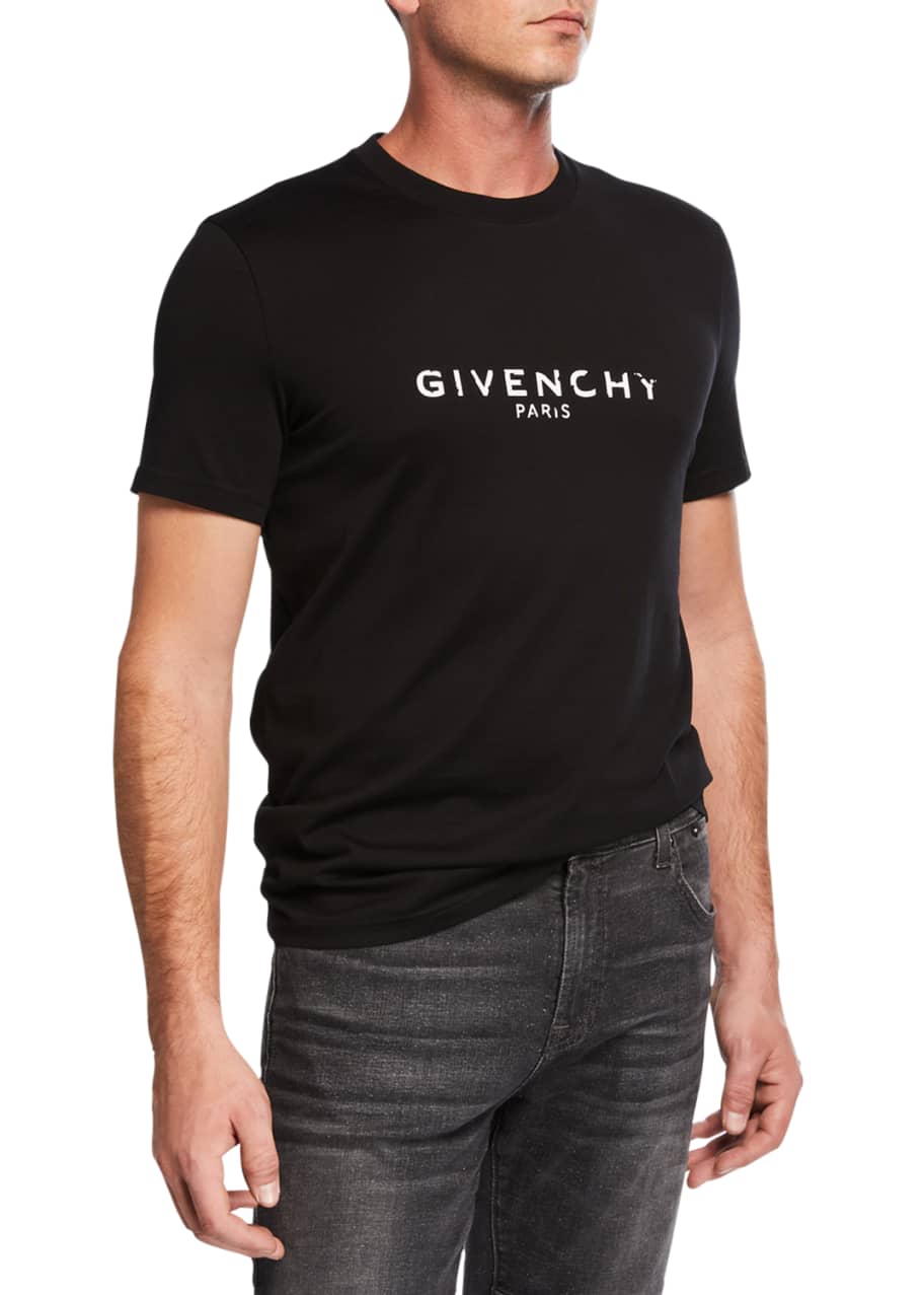 Image 1 of 1: Men's Distressed Logo T-Shirt