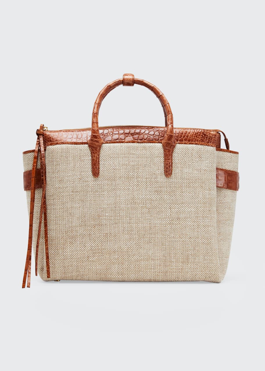Image 1 of 1: Cristie Medium Linen Tote Bag