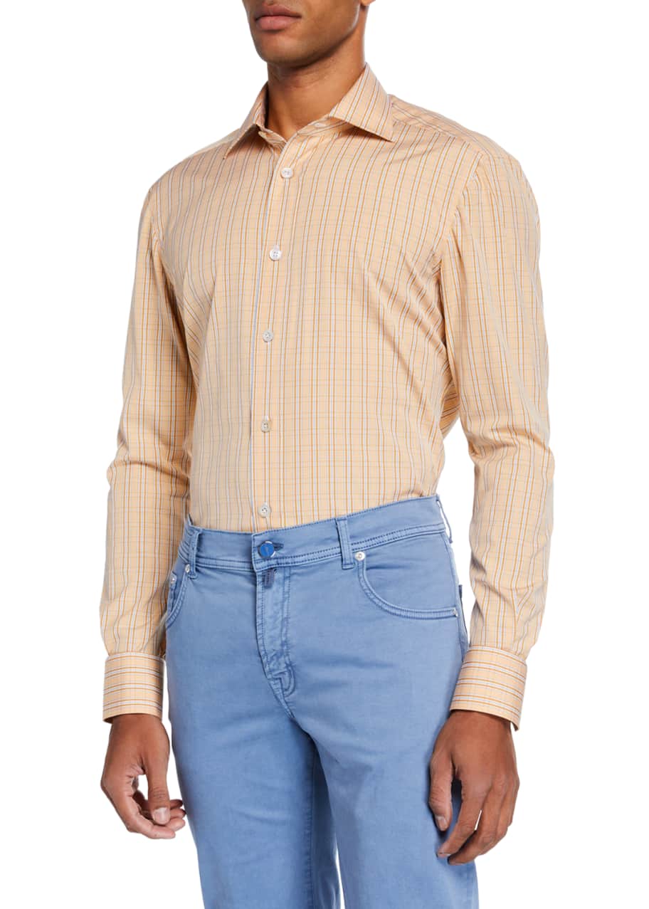 Image 1 of 1: Men's Plaid Cotton Dress Shirt