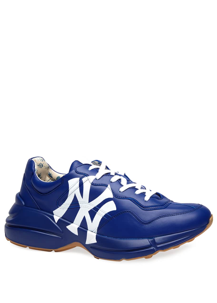 Image 1 of 1: Men's Rhyton NY Yankees Leather Sneakers