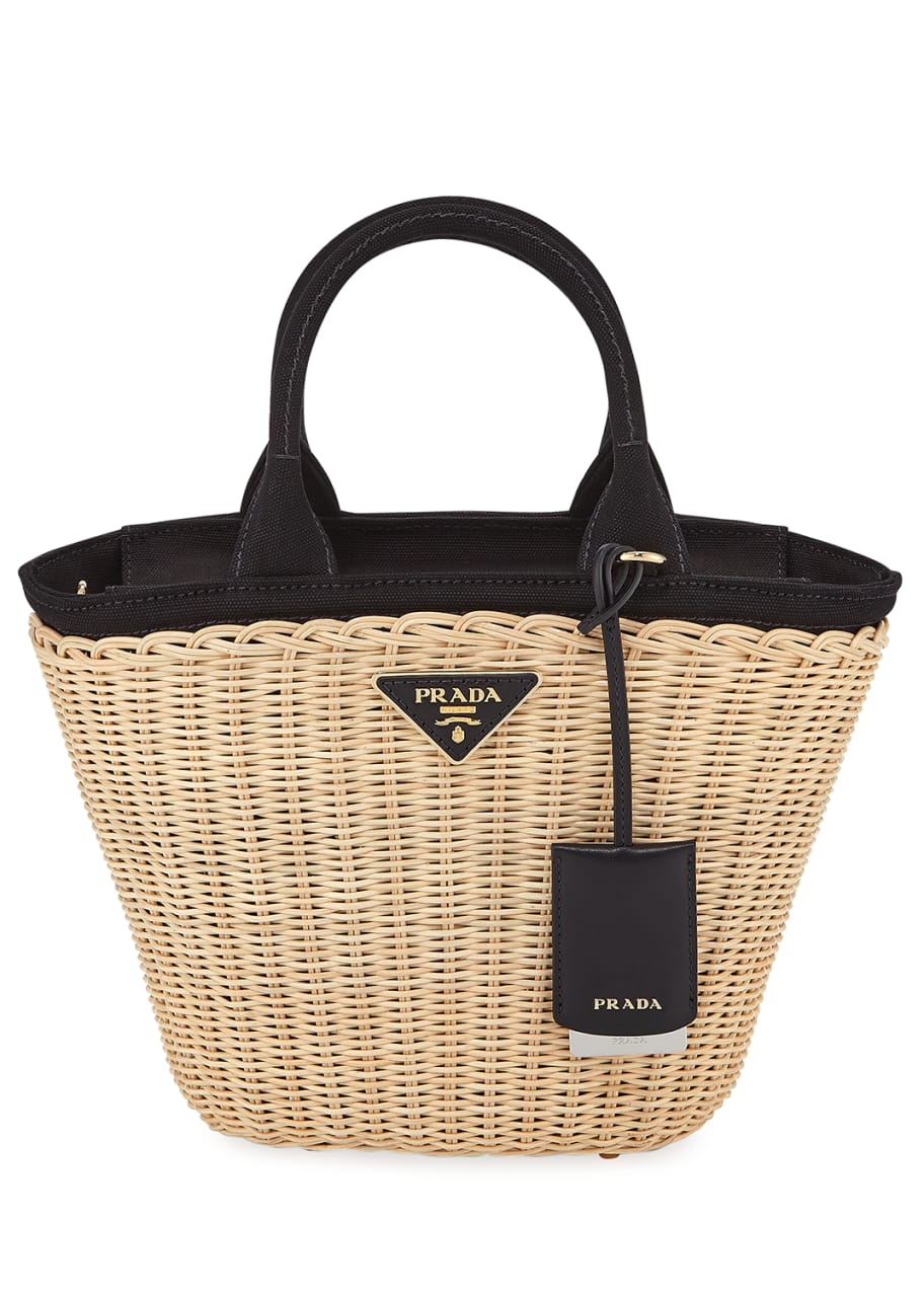 PRADA  限定　カナパ　カゴバッグ　Midollino Garden Prada Midollino garden flowers straw basket bag - The Cat's Meow