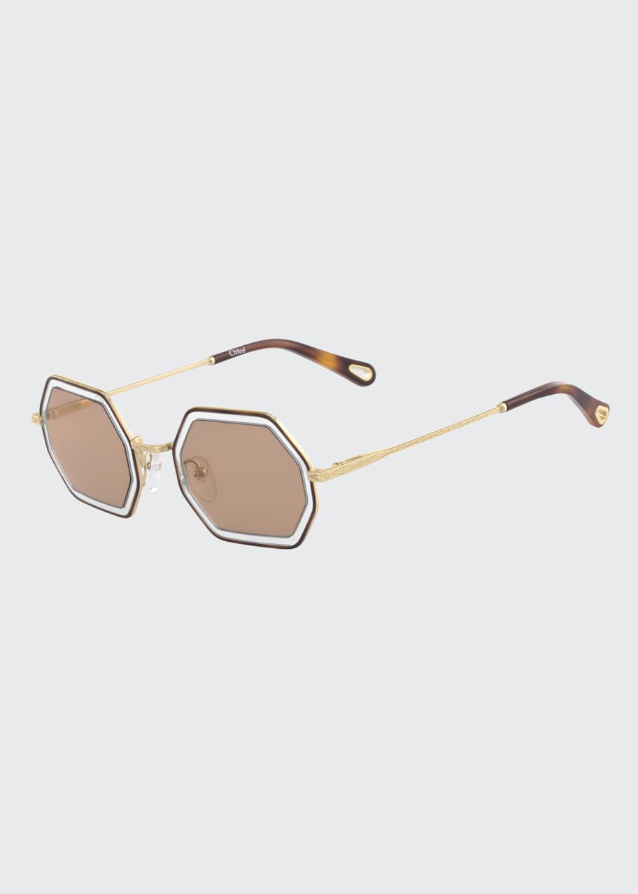 Chloe Tally Hexagonal Metal Sunglasses Bergdorf Goodman