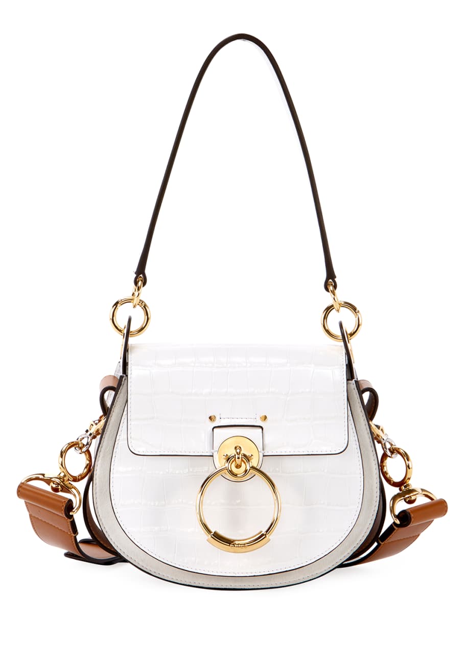 Image 1 of 1: Tess Small Embossed Leather Shoulder Bag