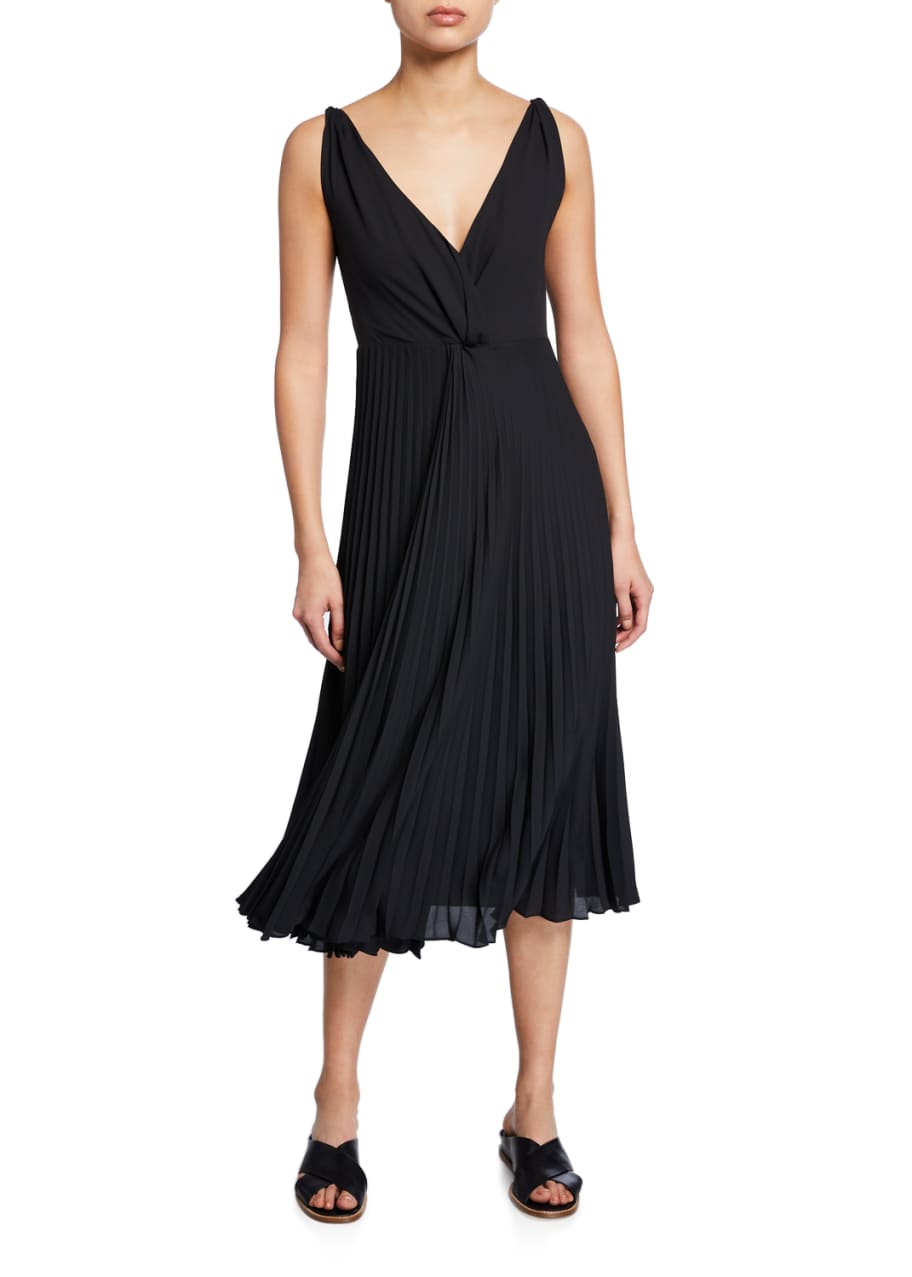 Vince pleated twist front dress top