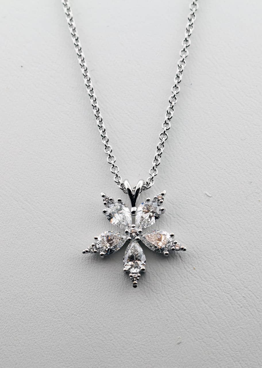 Image 1 of 1: Stellanise Medium White Gold Diamond Pendant Necklace