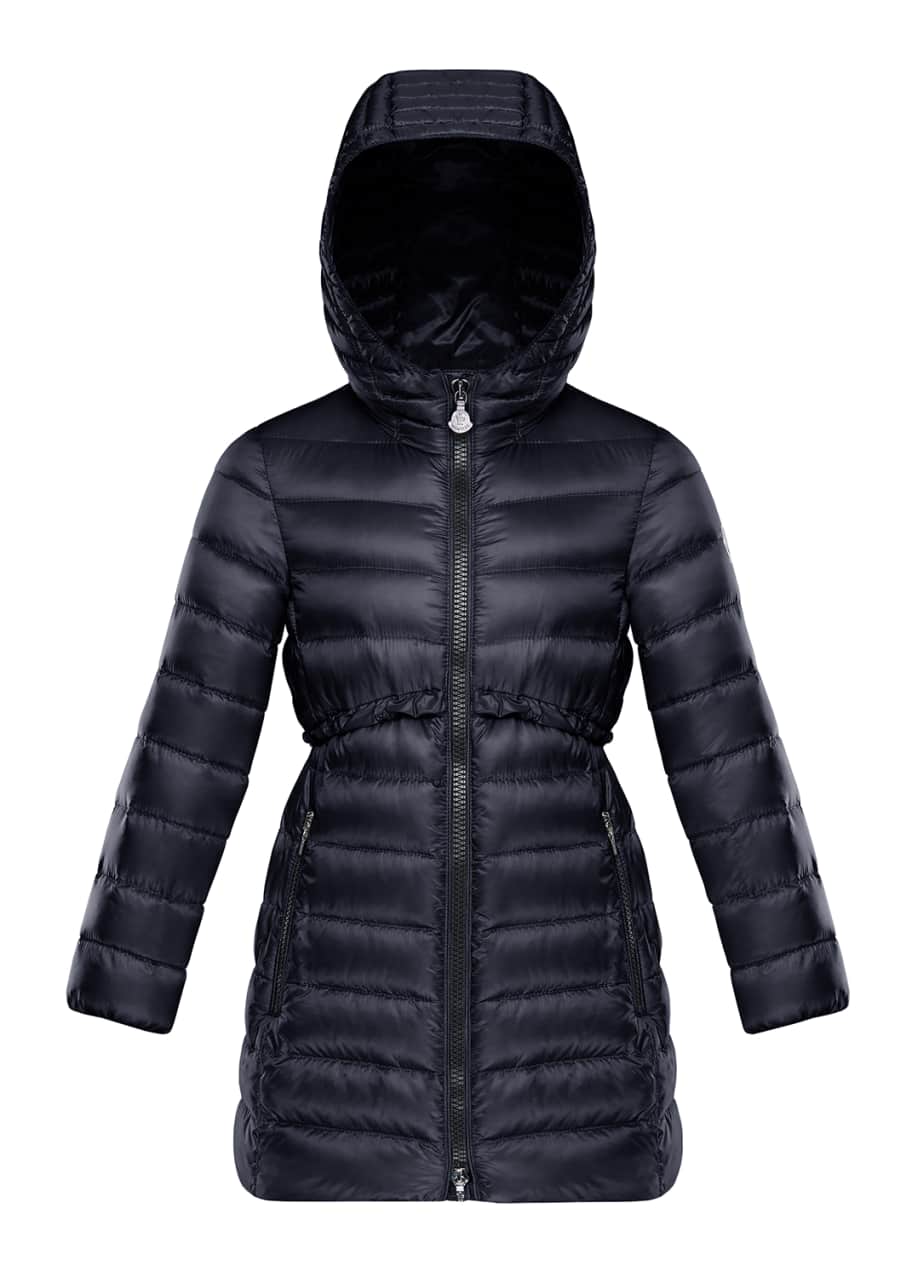 Moncler Suva Quilted Ruffle Trim Hooded Jacket Size 8 14 Bergdorf Goodman