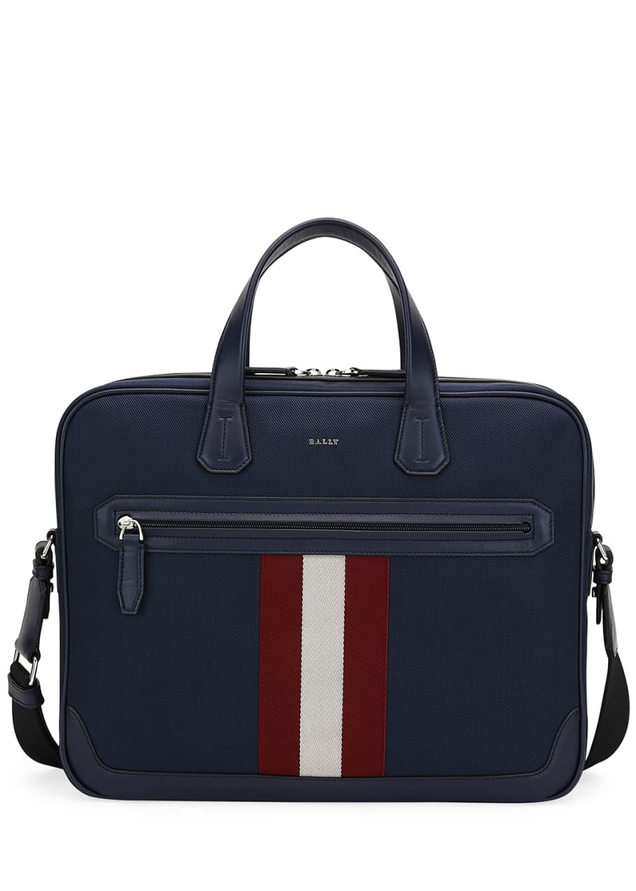 Bally Chandos Leather Trim Briefcase Dark Blue Bergdorf Goodman