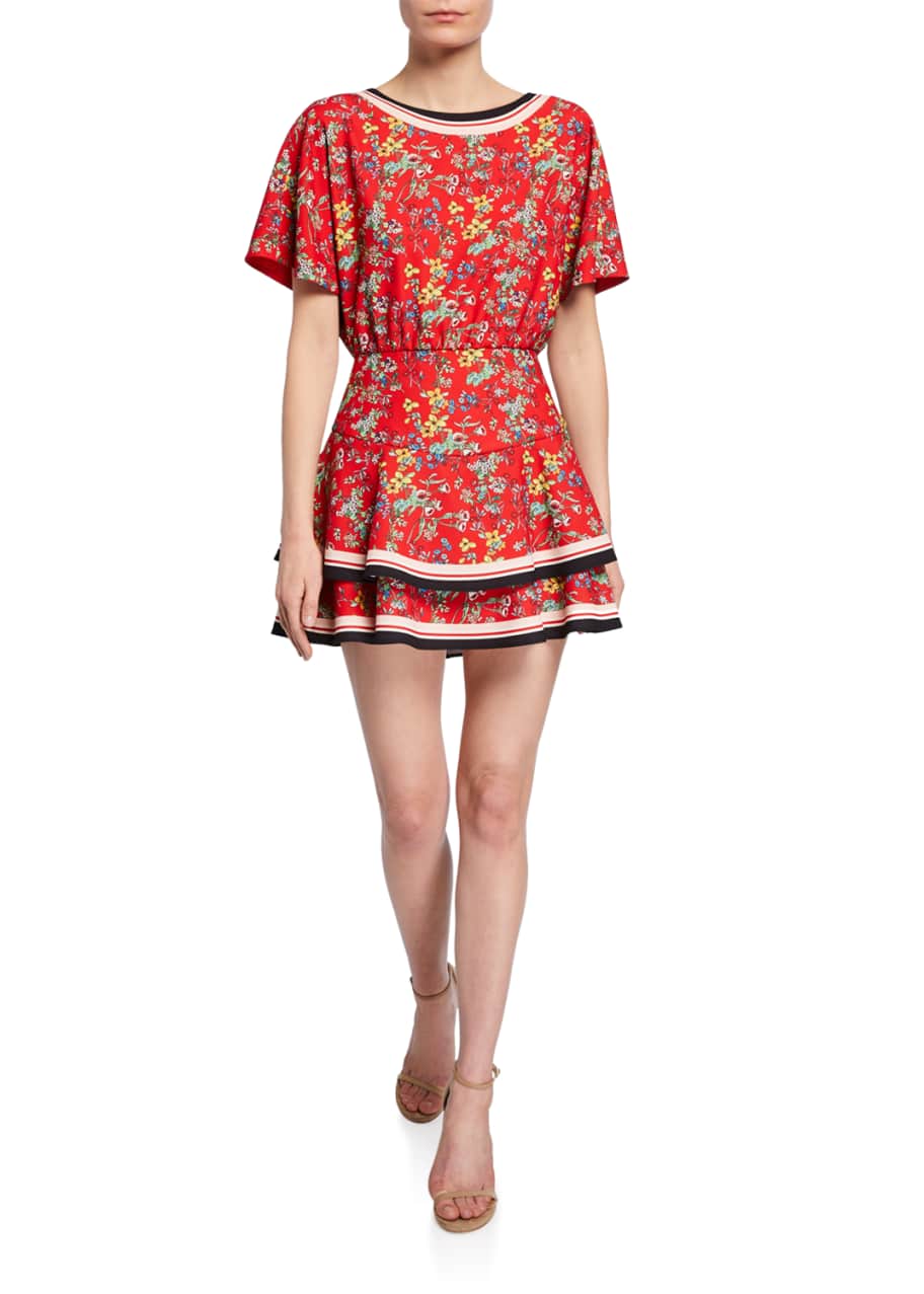 Palmira Tie Back Tiered Ruffle Dress