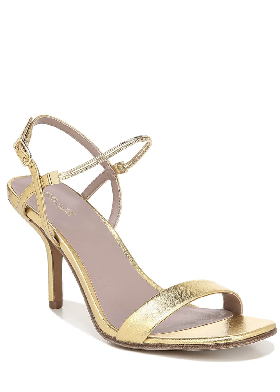 Diane von Furstenberg Frankie Metallic Slingback Sandals - Bergdorf Goodman