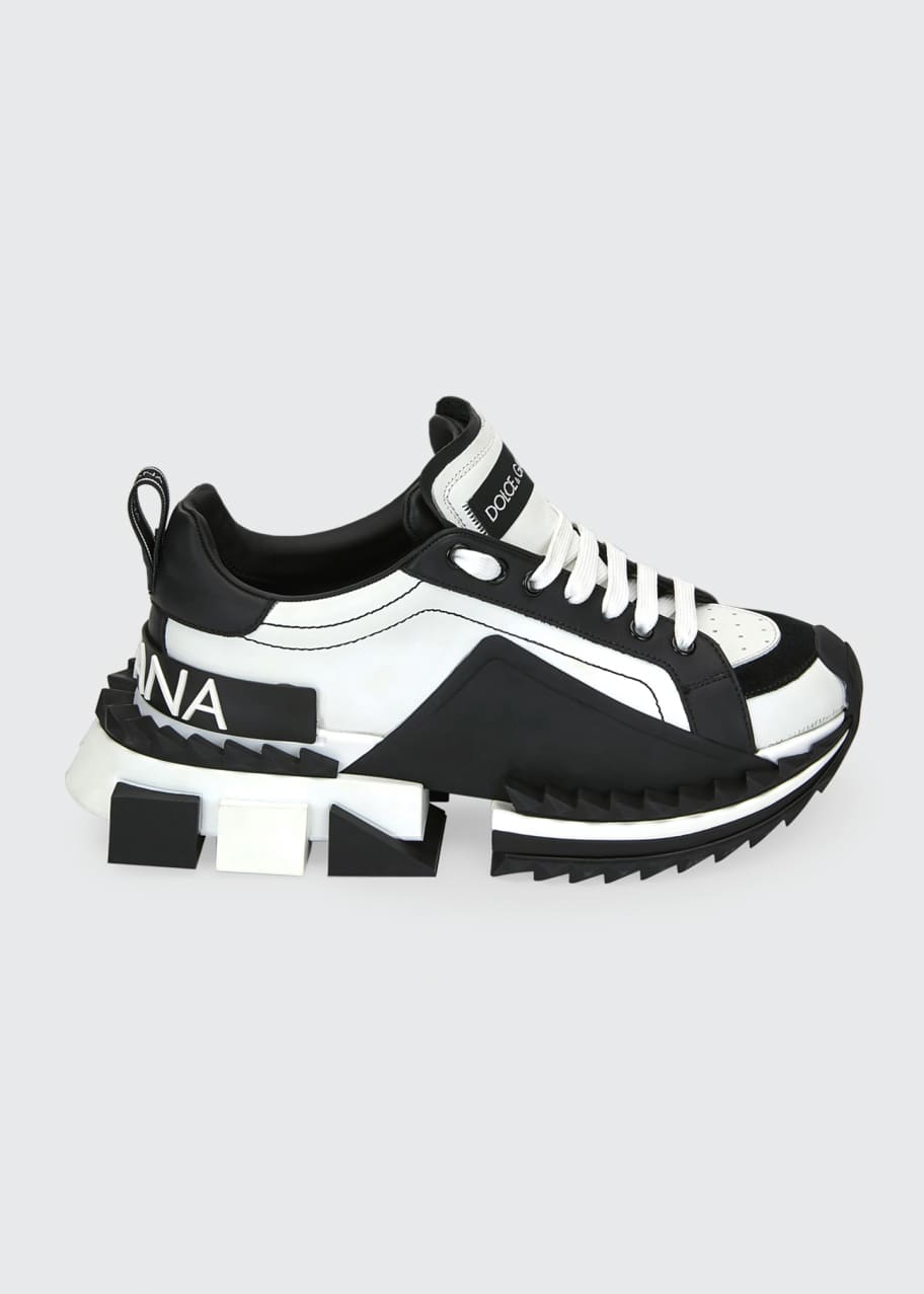 dolce & gabbana men's neon colorblock trainer sneakers