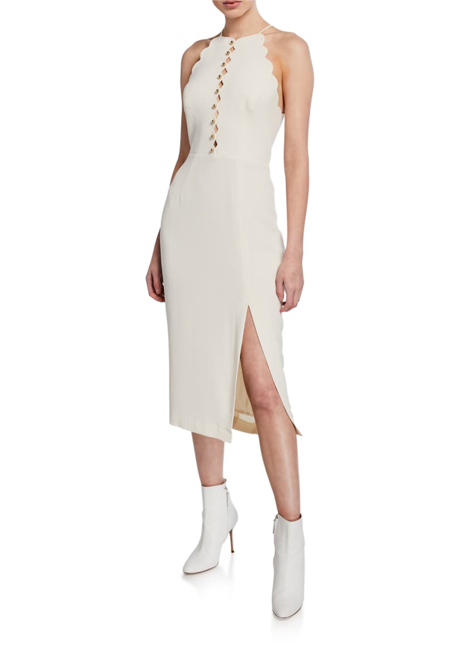 Scalloped halter sale dress