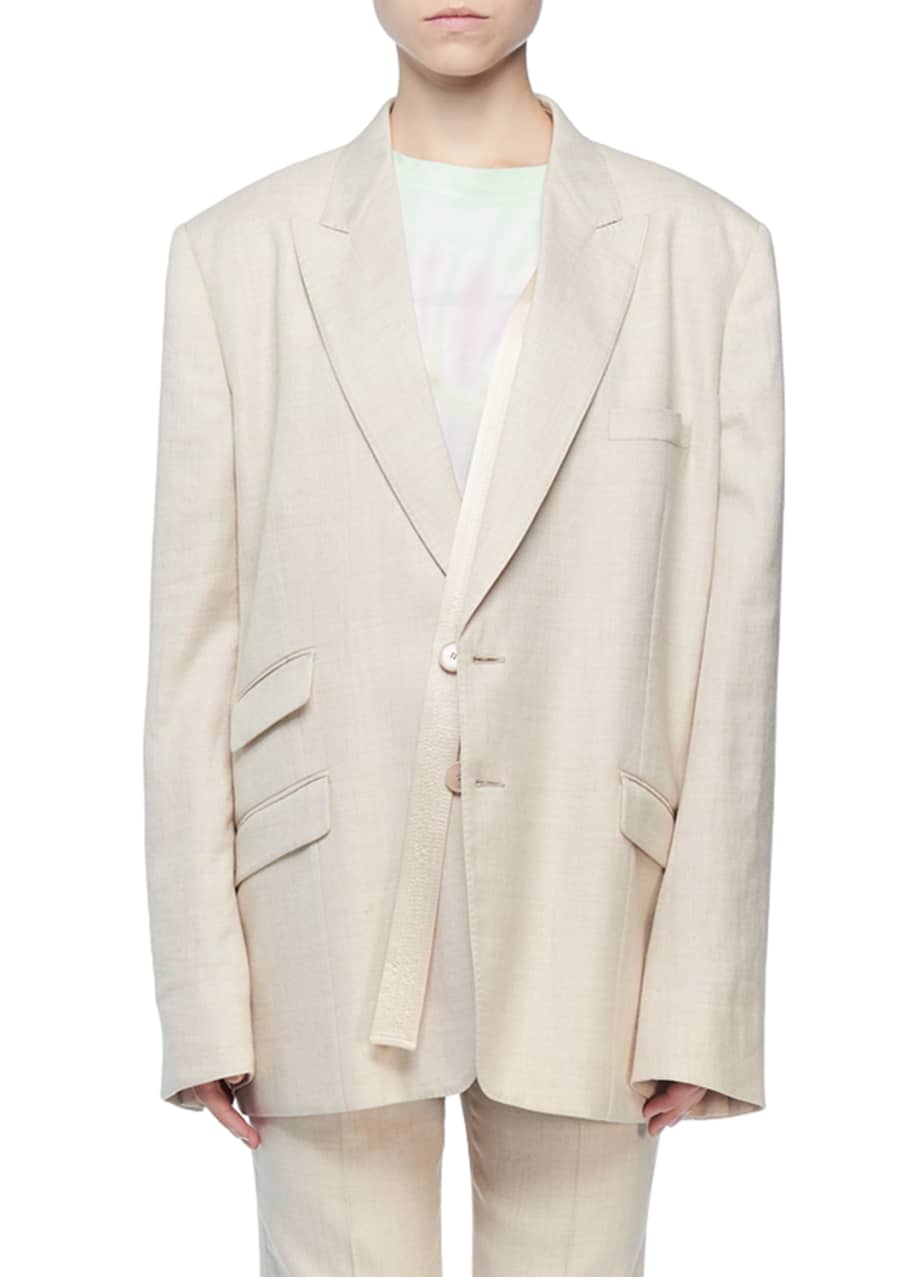 Linen Boyfriend Blazer Jacket