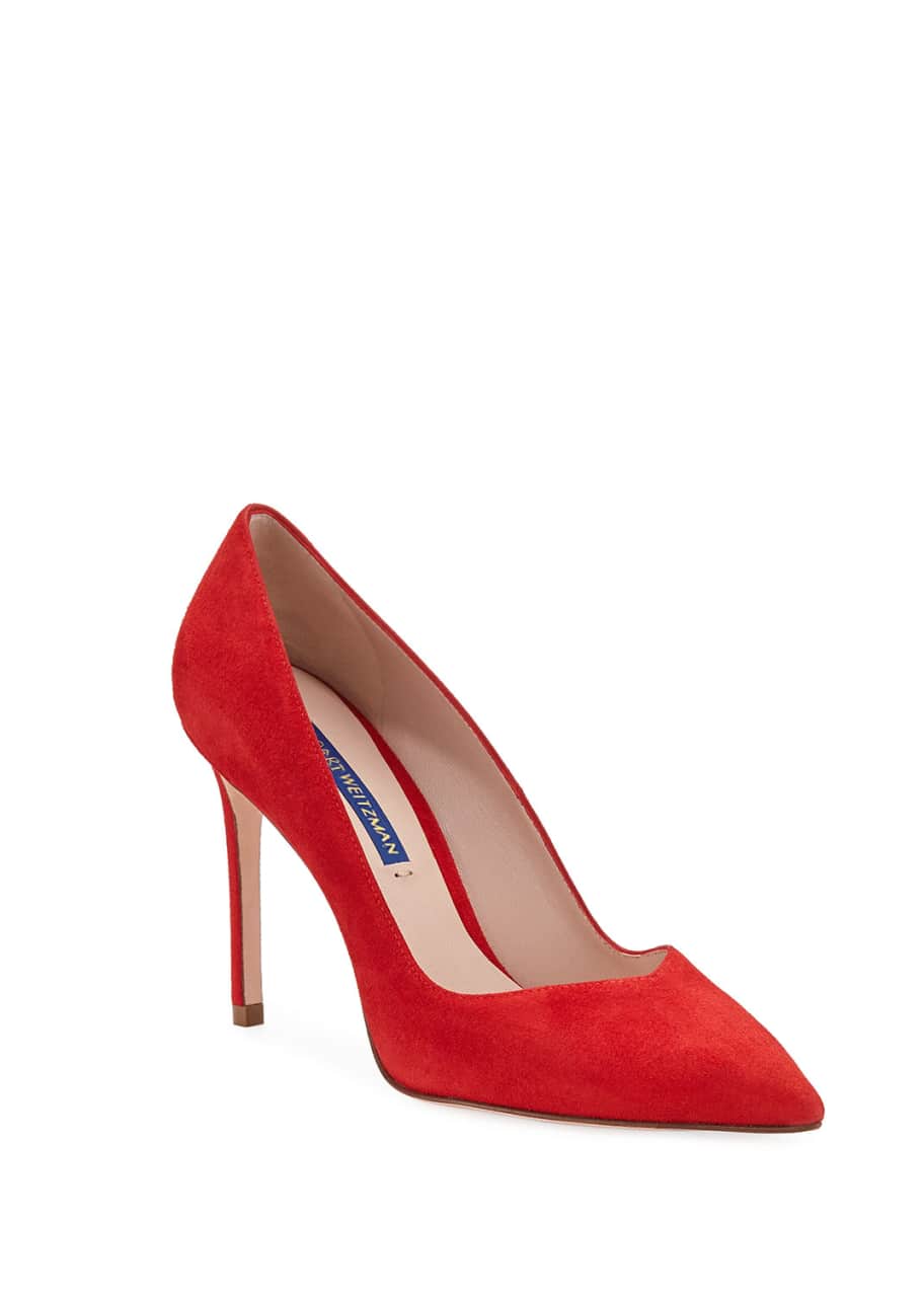 Image 1 of 1: Anny Suede Pointed-Toe Pumps