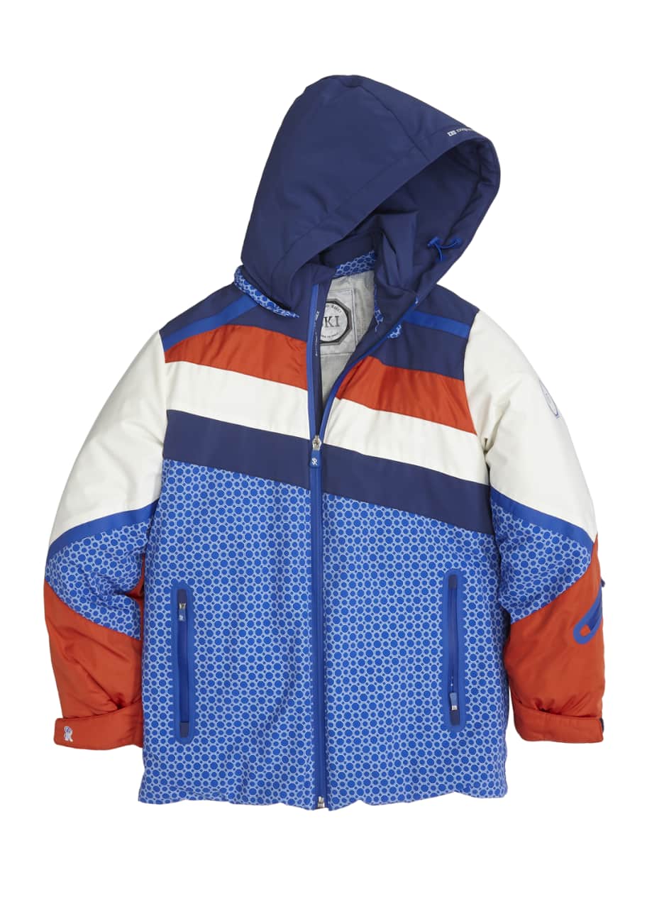 Image 1 of 1: Boys' Colorblock Hooded Ski Jacket, Size 10-14