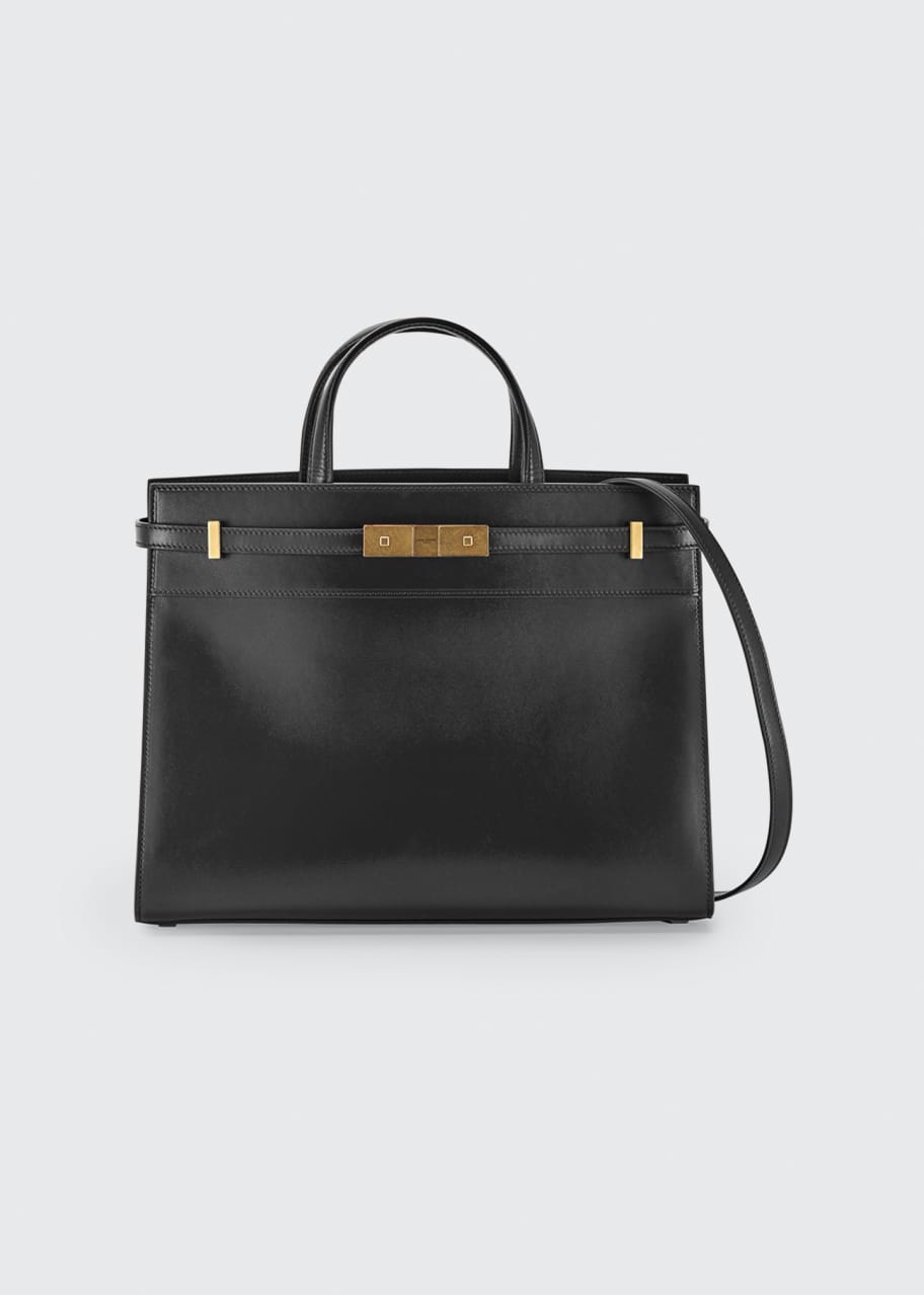 Manhattan small smooth leather tote bag best sale