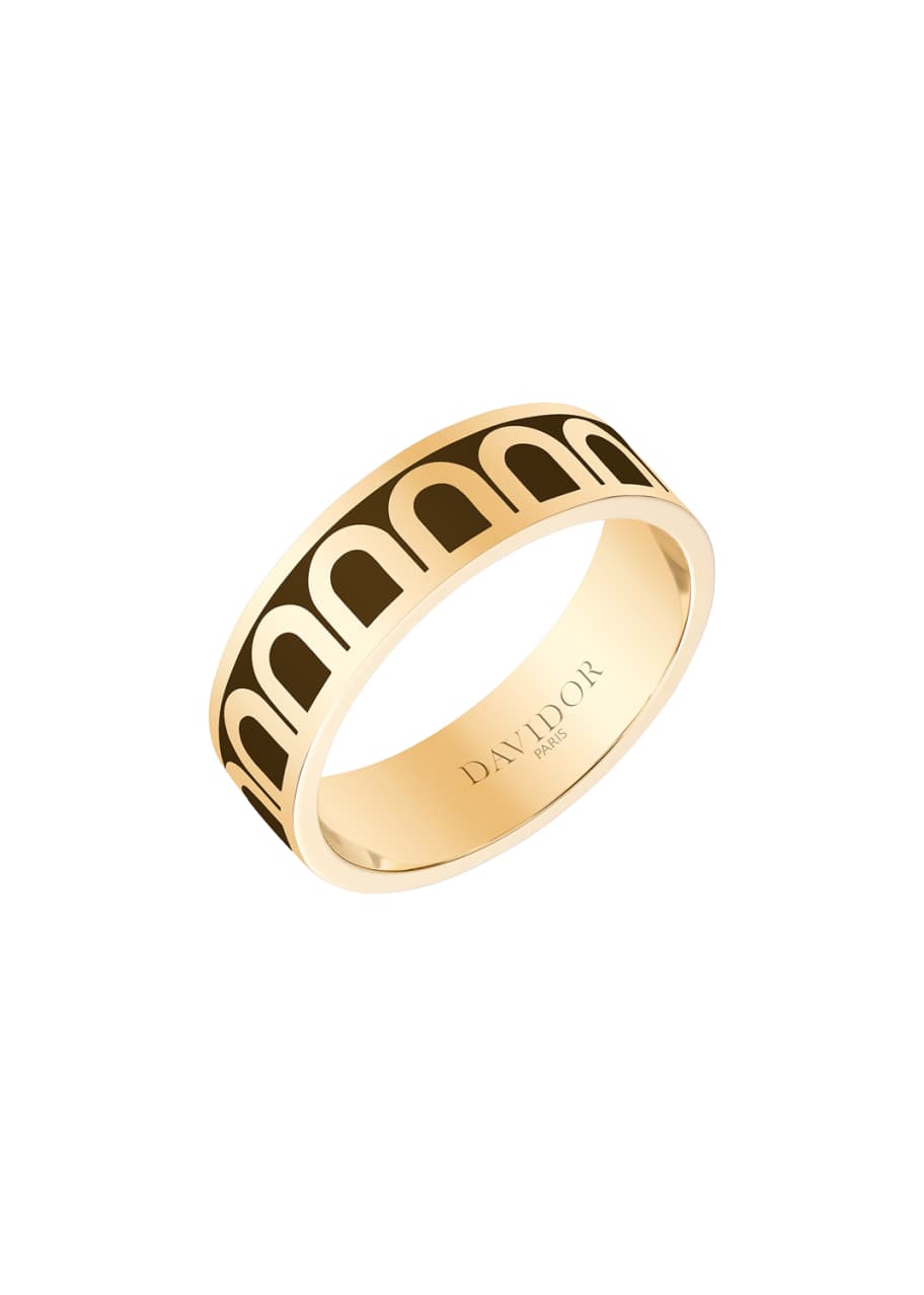 Image 1 of 1: L'Arc de Davidor 18k Gold Ring - Med. Model, Cognac, Sz. 7.5