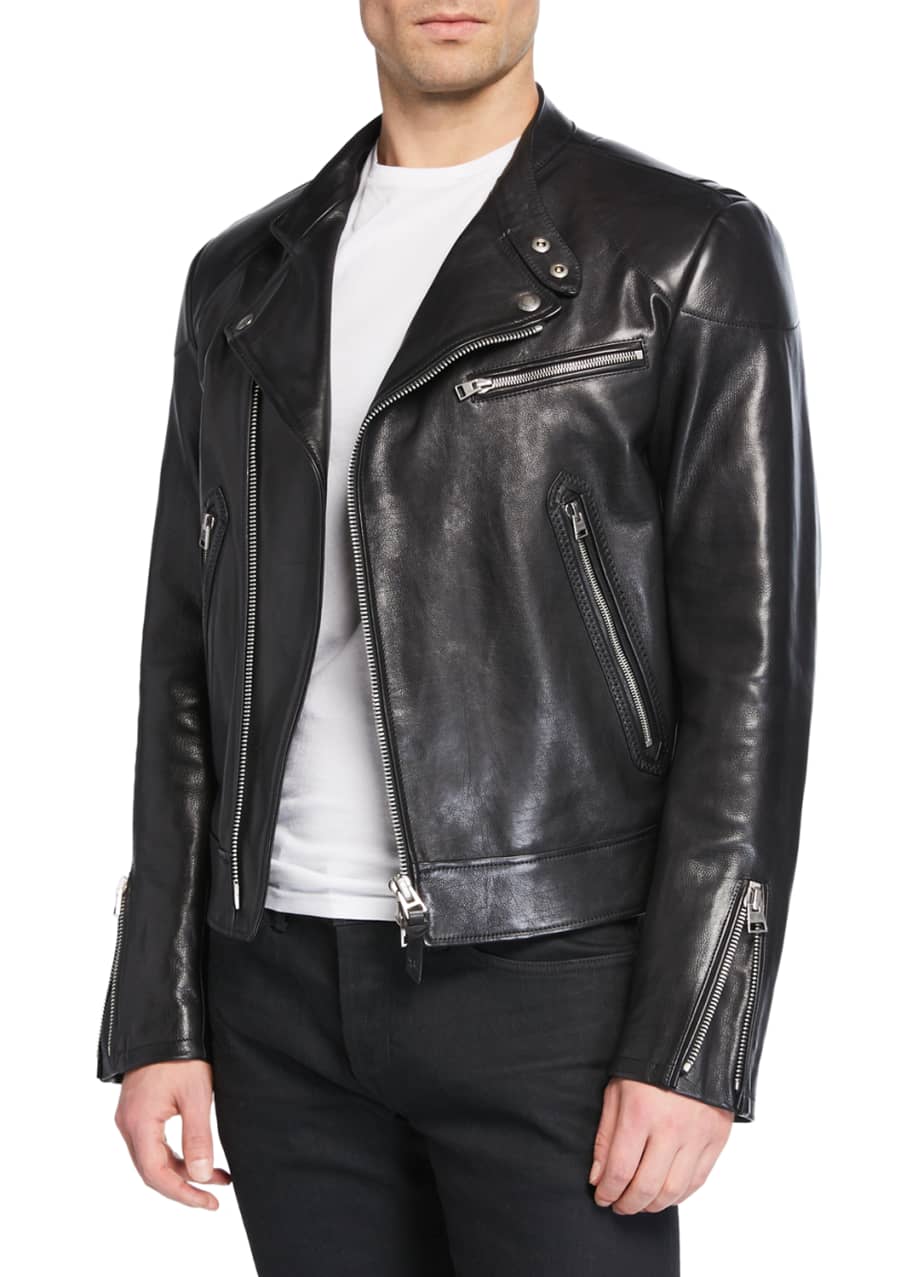 TOM FORD Men's Short Leather Biker Jacket - Bergdorf Goodman