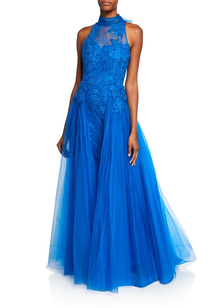 slim fit dress slacks Floral Lace Sheath Dress by Badgley Mischka main image 1