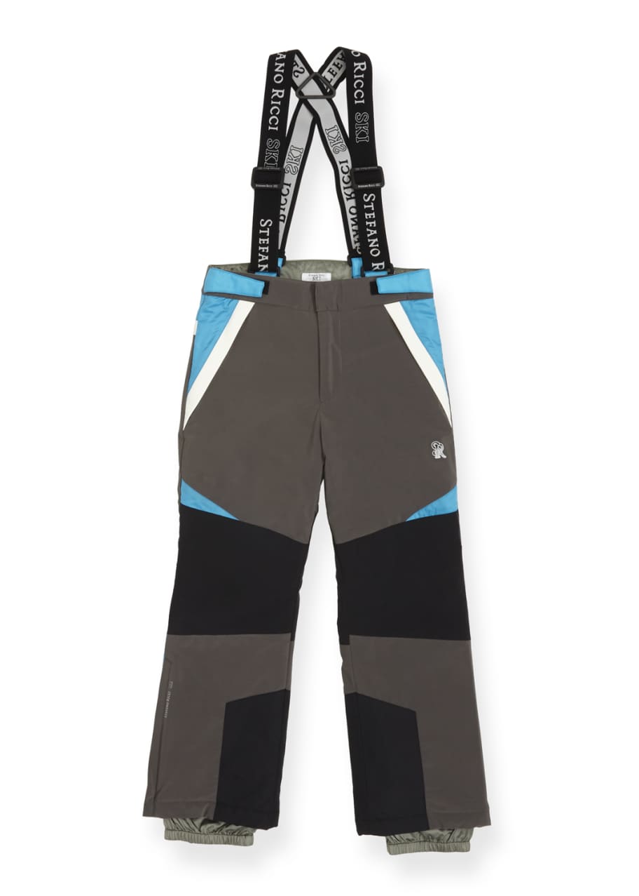 Image 1 of 1: Boys' Colorblock Ski Pants with Suspenders, Size 10-14