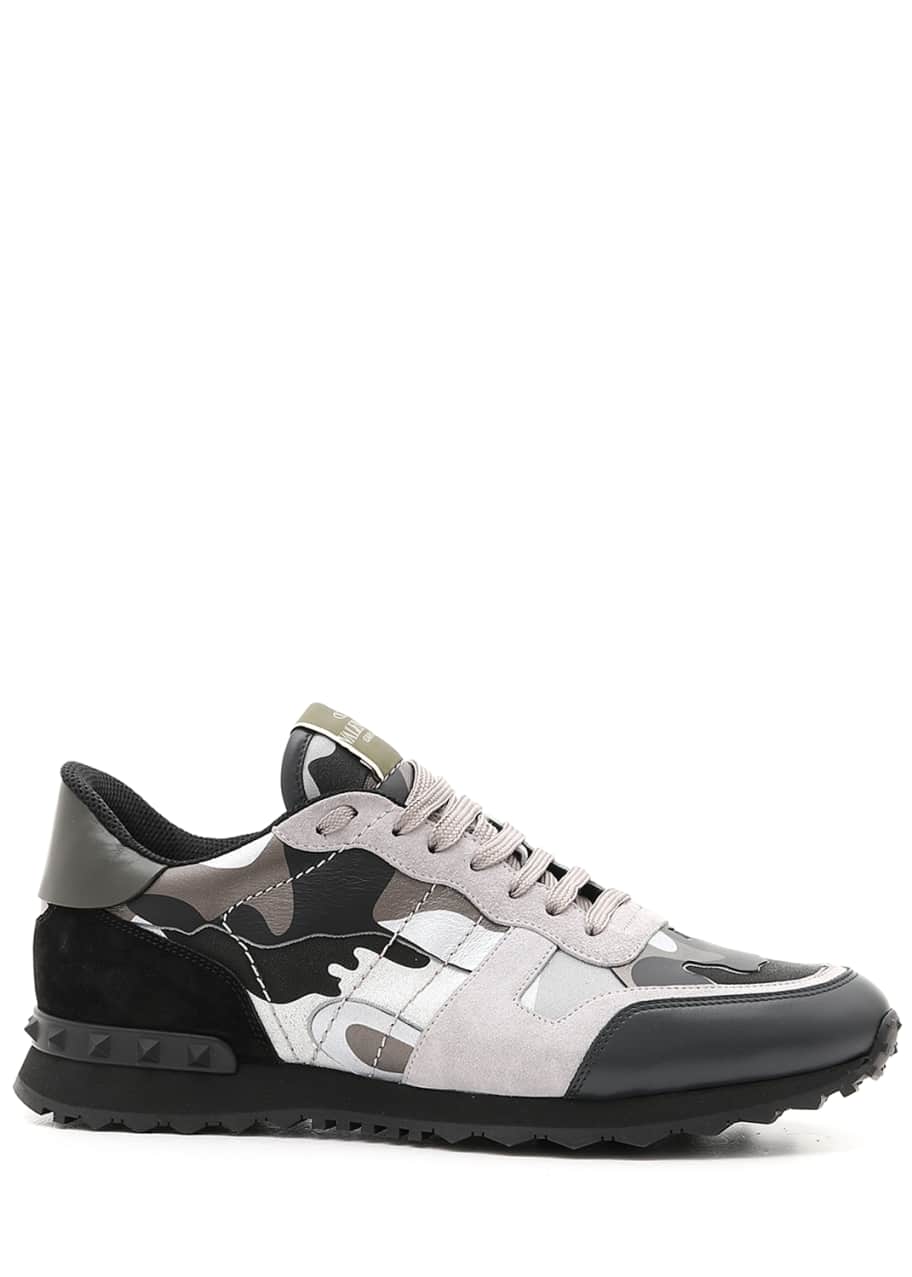 Valentino Garavani Men's Rockrunner Camo Leather Sneakers - Bergdorf ...