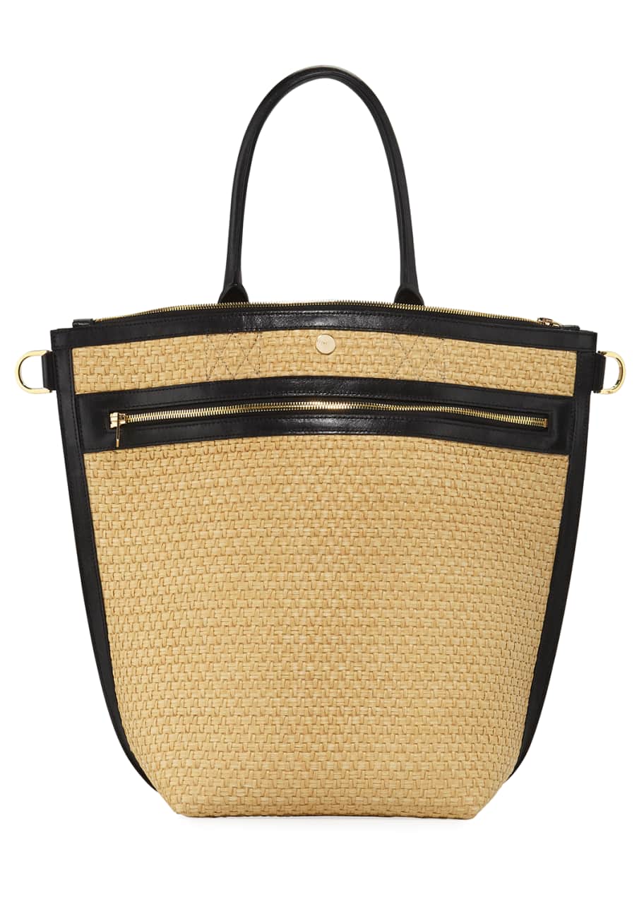 ★25SS 大人気★sacai Raffia New Shopper Bag SACAI Trapezoid Medium Raffia Tote Bag - Bergdorf Goodman