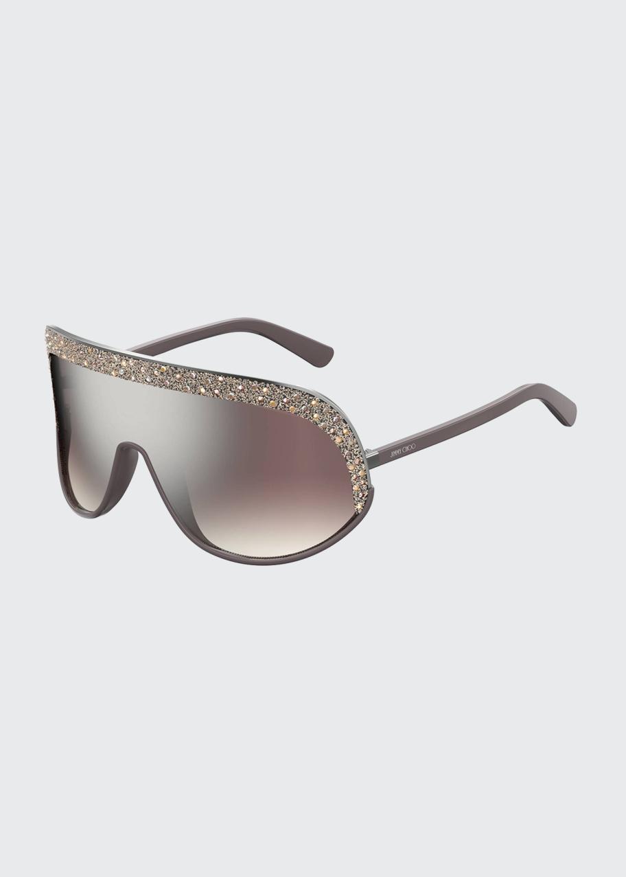 Jimmy Choo Siryns Wrap Shield Sunglasses w/ Crystal  display picture 3