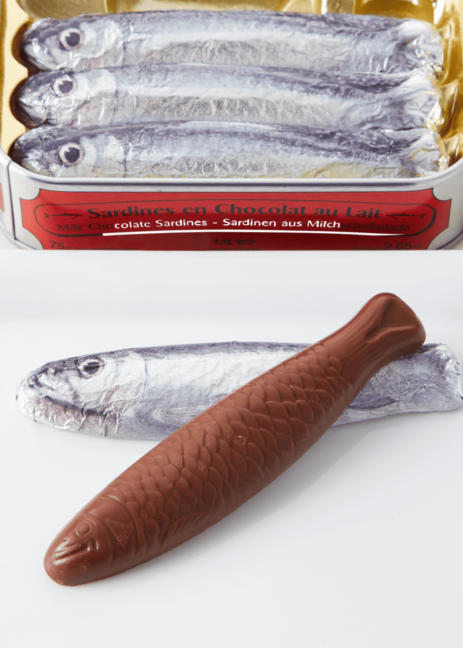 Michel Cluizel 5 Milk Chocolate Shaped Sardines in Tin Bergdorf Goodman