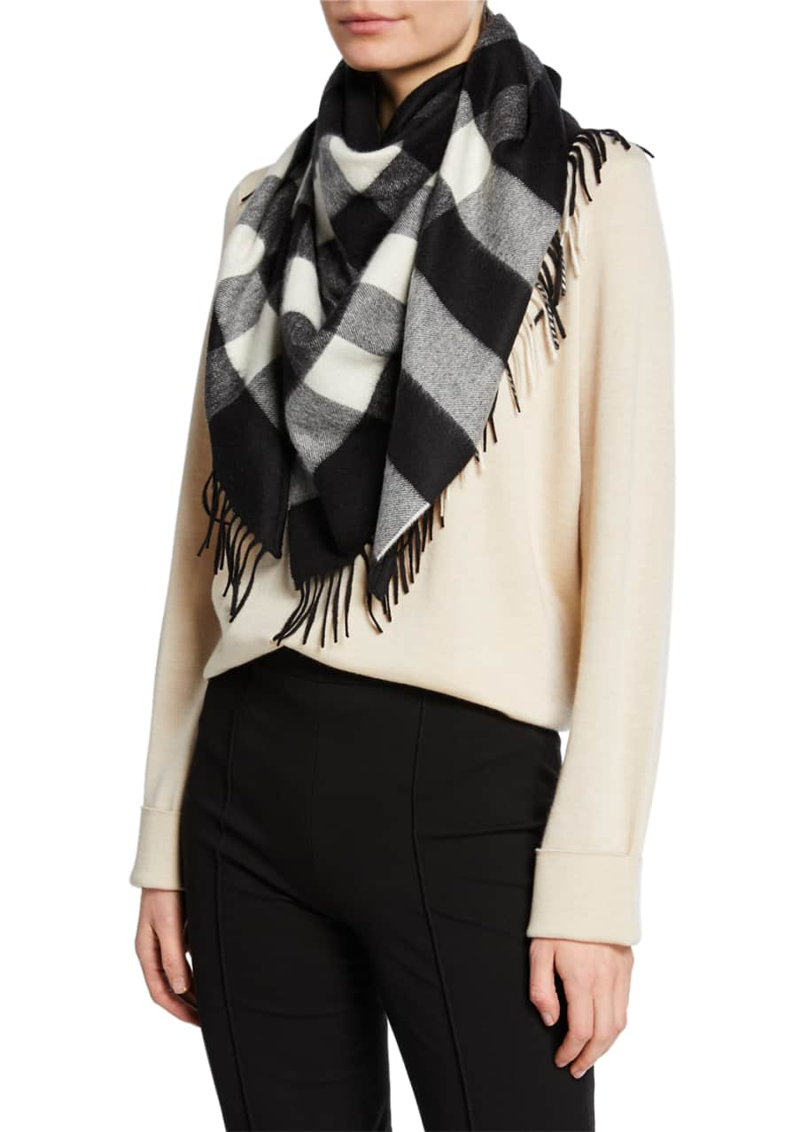 Burberry Half Mega Check Cashmere Bandana Scarf - Bergdorf Goodman