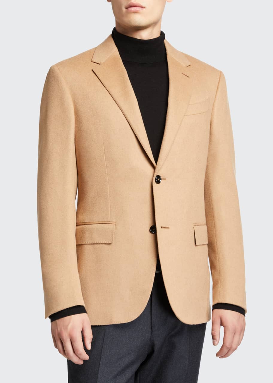 ZEGNA Men s Solid Camel Hair Regular Fit Sport Jacket Bergdorf