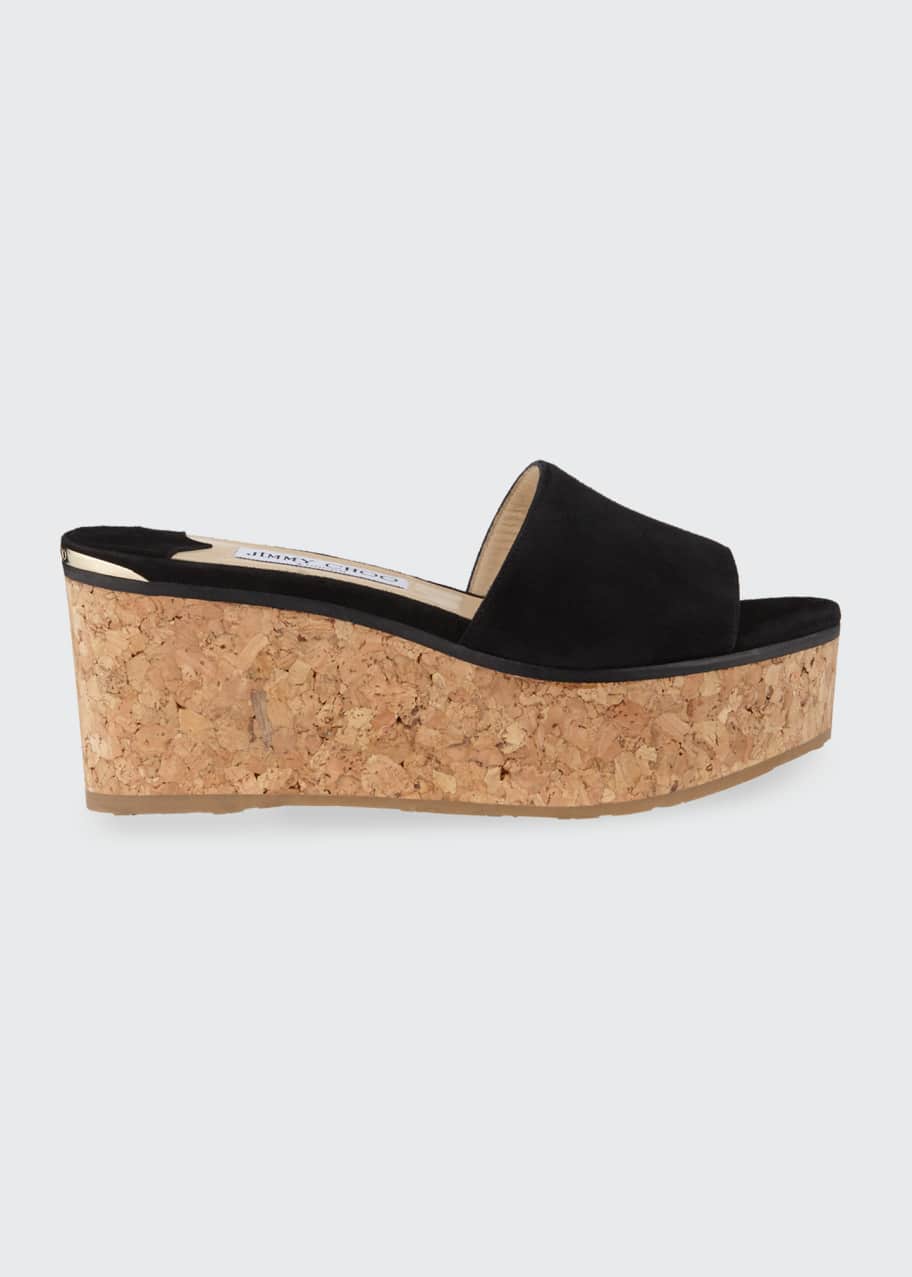 Jimmy choo deedee 80 suede platform wedge clearance sandal