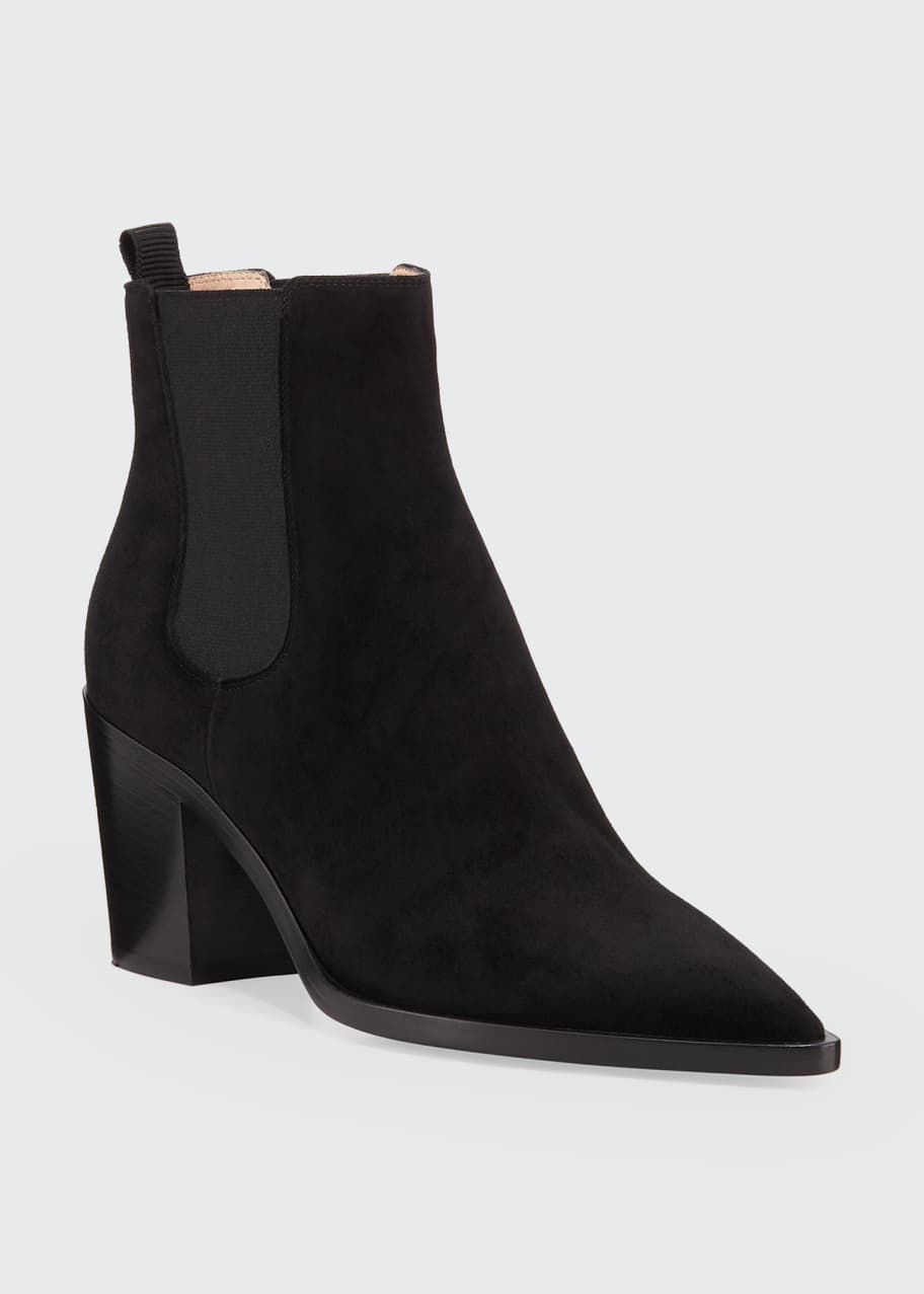 Gianvito Rossi 70mm Suede Gored Ankle Booties - Bergdorf Goodman
