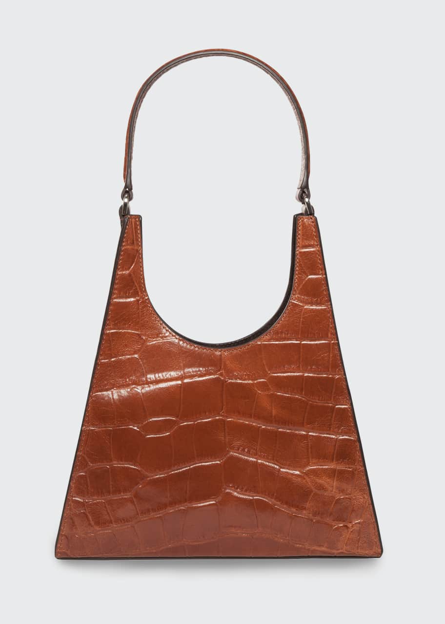 Staud Rey CrocEmbossed Hobo Bag Bergdorf Goodman