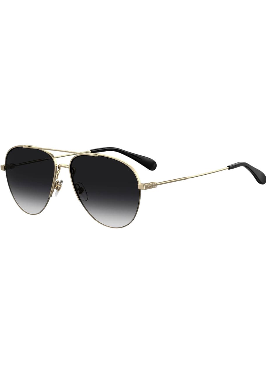 Image 1 of 1: Men's Thin Metal Aviator Sunglasses
