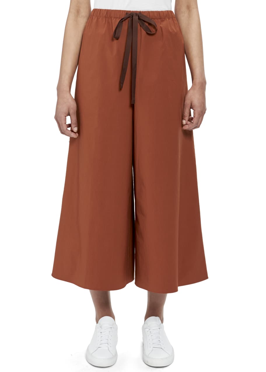 Image 1 of 1: Fluid Wide-Leg Stretch-Cotton Pull-On Pants
