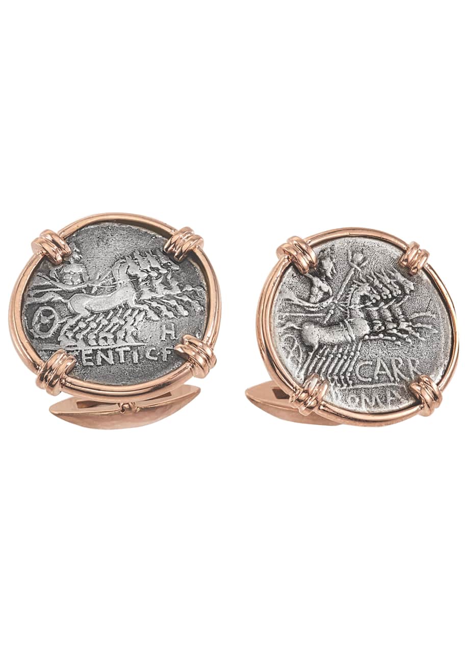 Image 1 of 1: Men's Ancient Jupiter Coin 18K Gold Cufflinks