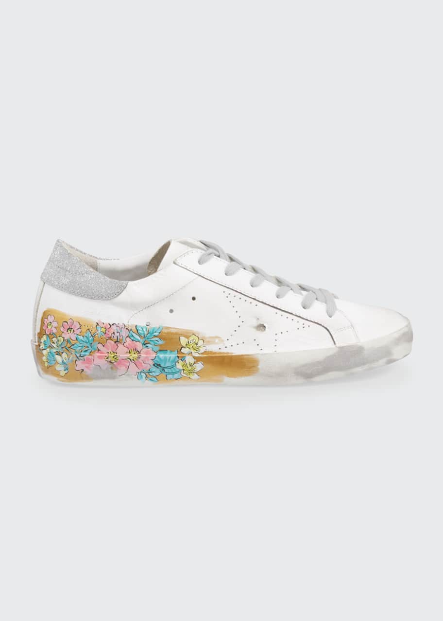 Floral golden shop goose sneakers