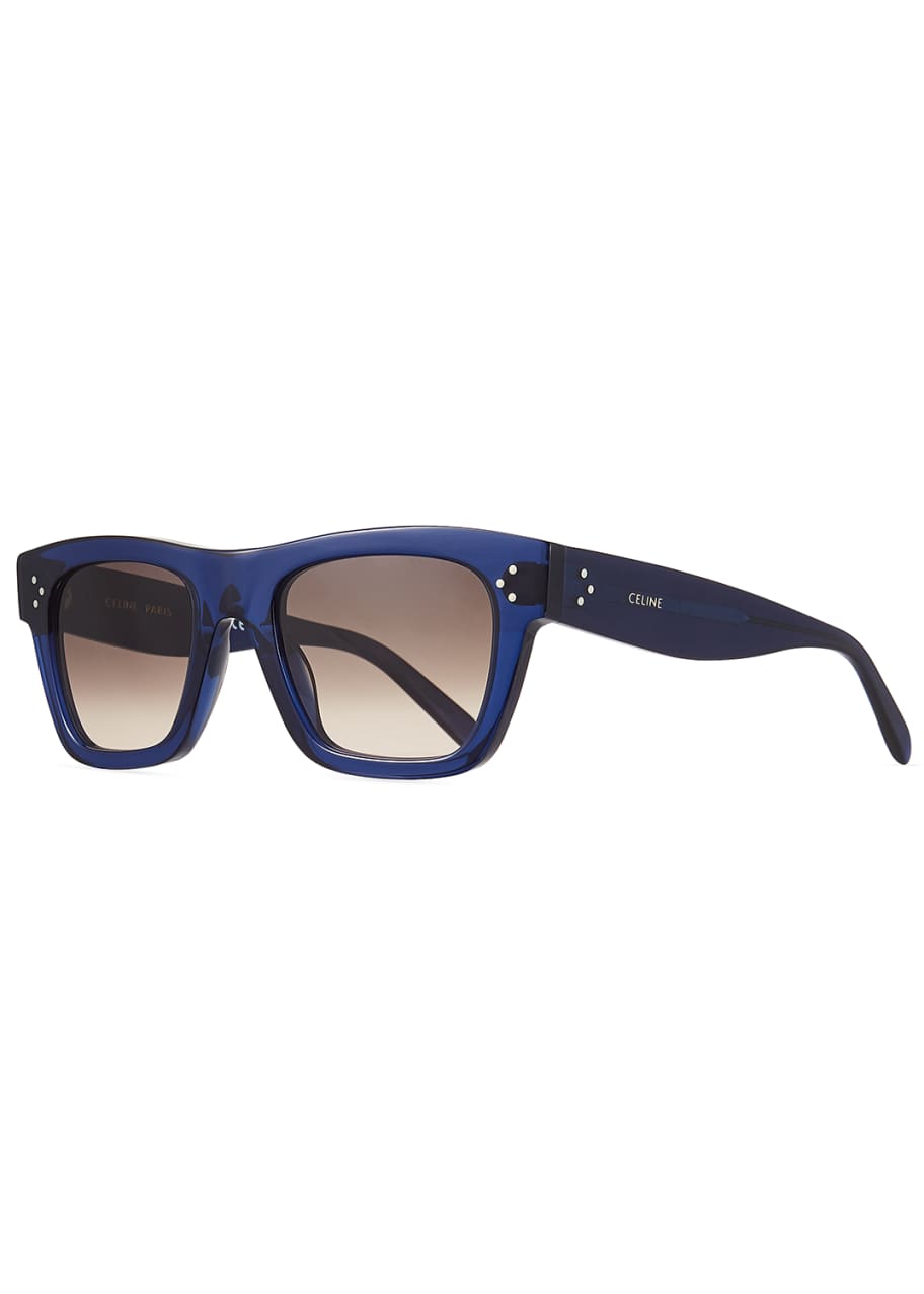 Image 1 of 1: Men's Rectangular Acetate Sunglasses, Blue