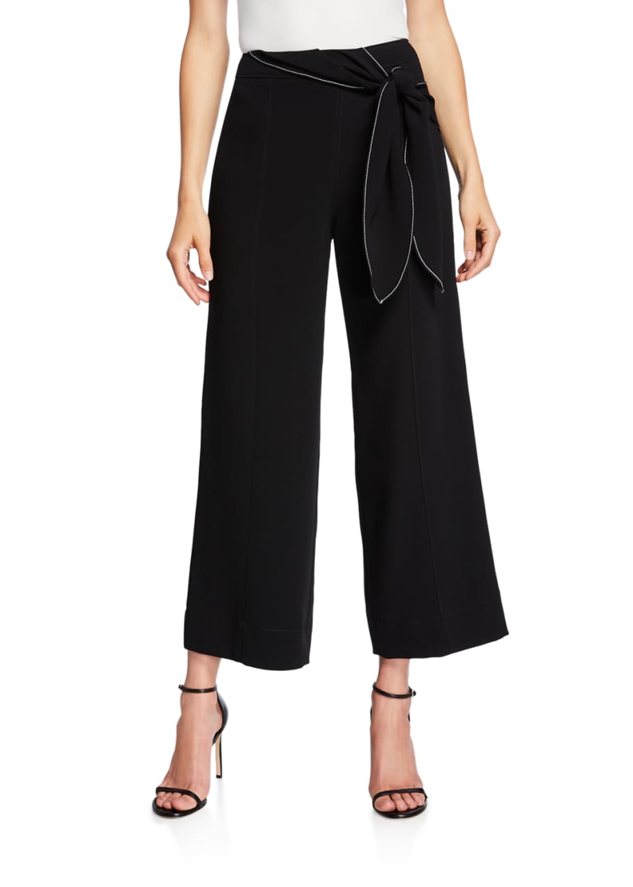 Cinq a Sept Jenna Tie-Waist Wide-Leg Pants Bergdorf Goodman