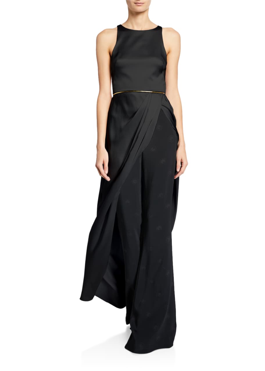 Image 1 of 1: Charmeuse Sleeveless Long Statement Top