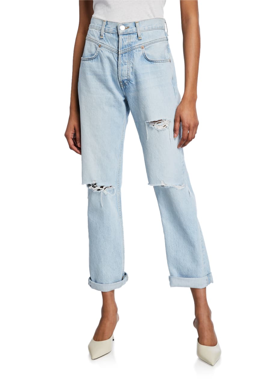 RE/DONE The 90s Double-Yoke Distressed Jeans Bergdorf Goodman