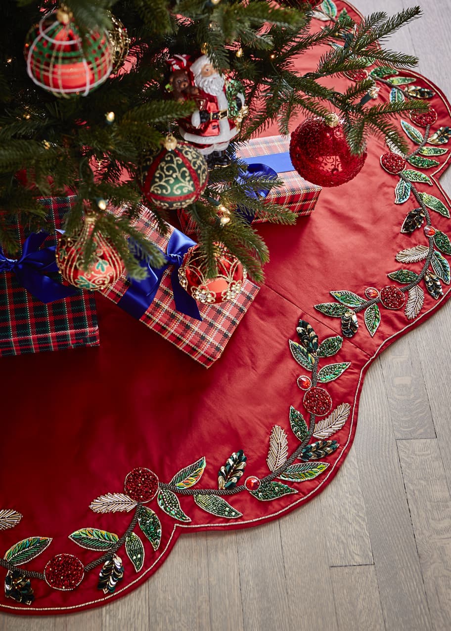 Kim Seybert Holiday Garland Tree Skirt Bergdorf Goodman