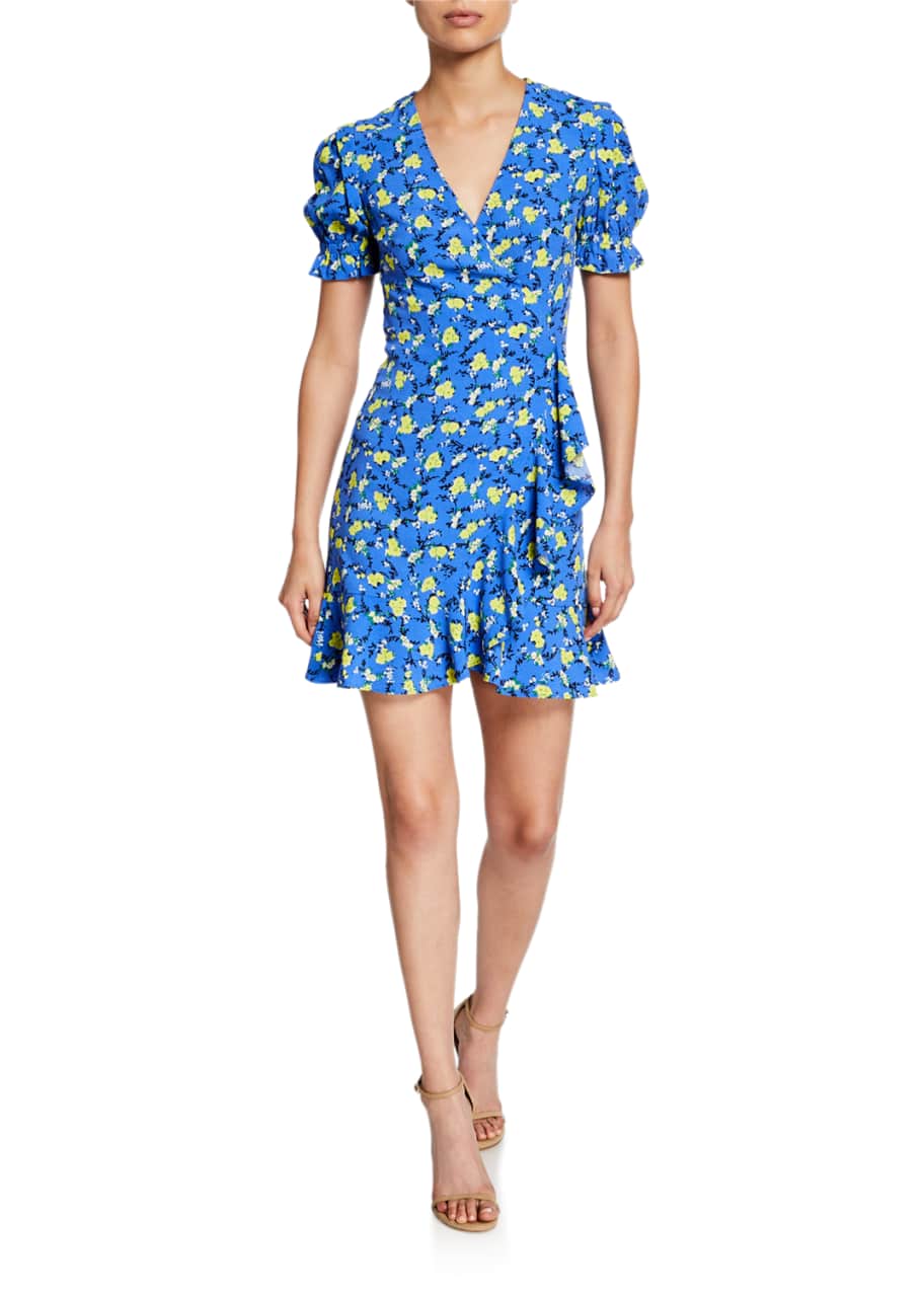 Diane von Furstenberg Emilia Floral Short-Sleeve Wrap Dress