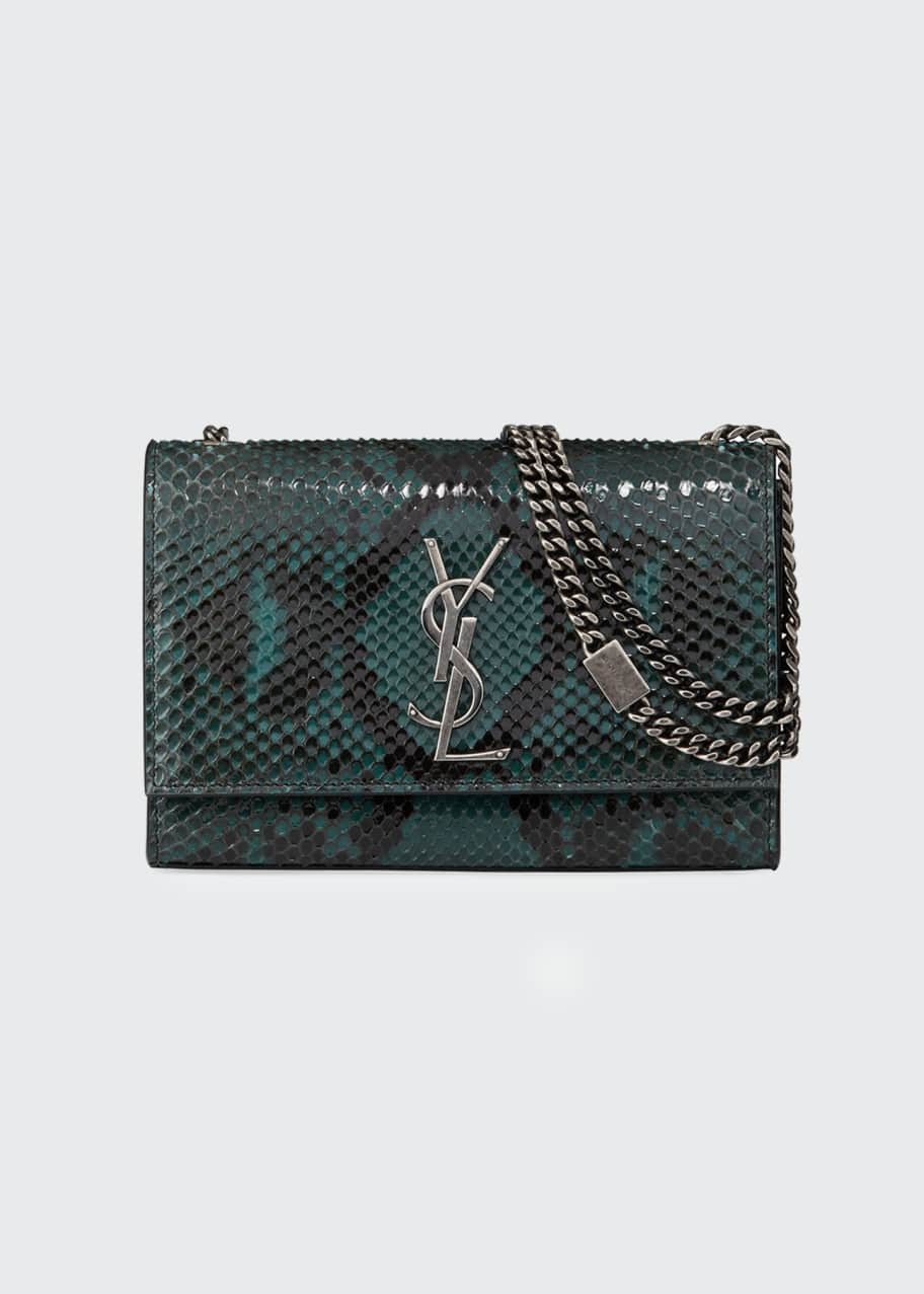 Image 1 of 1: Kate New Small YSL Monogram Python Crossbody Bag