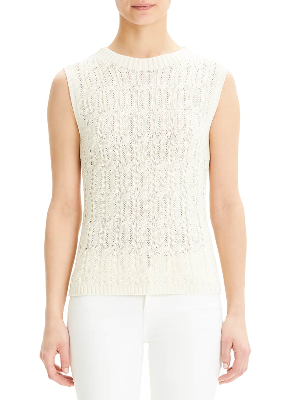 Image 1 of 1: Fitted Cable-Knit Shell