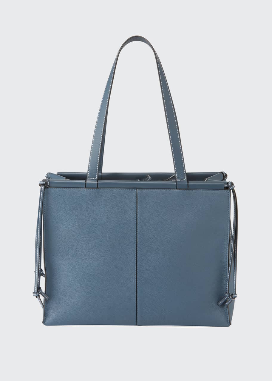Image 1 of 1: Cushion Soft Grained Calf Leather Tote Bag
